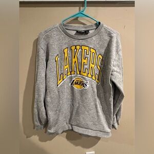 NBA Lakers Sweatshirt Crewneck Logo Pullover Gray size. XXS